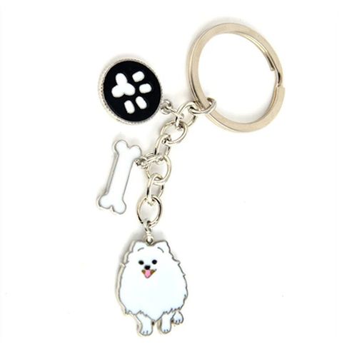 Porte-Clés De Chien De Troupeau Des Contribuables Allemands Pour Hommes Et Femmes,Couleur Argent,Alliage Métallique,Os,Pendentif,Mâle,Célèbre,Voiture,Sac,Continent,Chaîne,Porte-Clés - Type Pomeranian