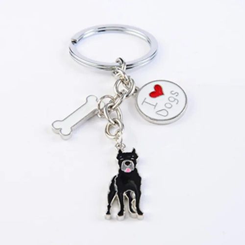 Cane Corso-Porte-Clés En Alliage Métallique Pour Hommes Et Femmes,Couleur Argent,Pendentif Chien,Breloque De Sac,Chaîne Continent De Voiture,Bibelot - Type Cane Corso