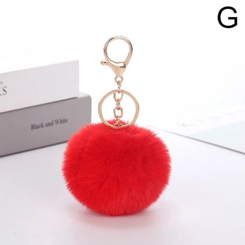 Porte-Clés Boule Poms Moelleux Coloré Pour Sac De Voiture,Pendentif Sac À Dos,Breloques Porte-Clés,Accessoires De Bijoux,Cadeaux Pour Filles,2024 #B