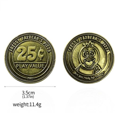 Five Night's At Freddy Keychain Game Fnaf Figures,25 Cent Animal Coin,Horror Py Play Jewelry Props,Men And Women Gift - Type Coin #D