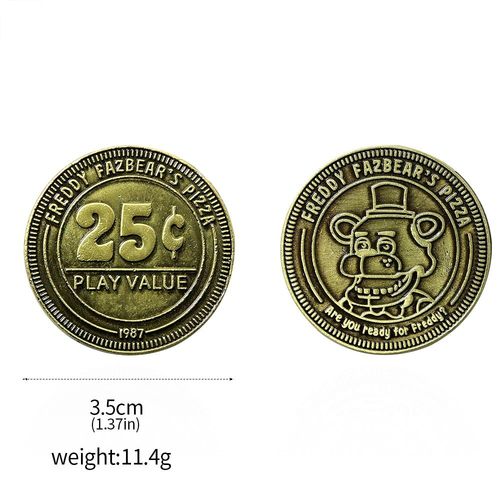 Five Night's At Freddy Keychain Game Fnaf Figures,25 Cent Animal Coin,Horror Py Play Jewelry Props,Men And Women Gift - Type Coin #A