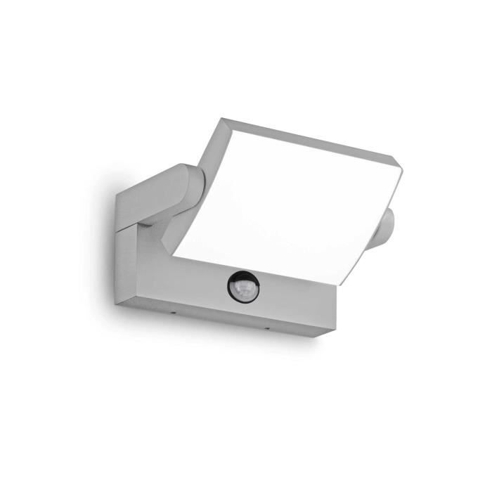 Ideal Lux SWIPE Applique Murale Ext&eacute;rieure LED Int&eacute;gr&eacute;e PIR Gris
