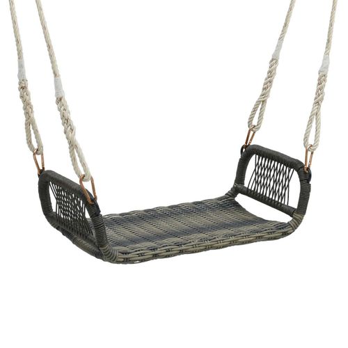Balançoire Suspendue Incurvée De Porche En Osier Accoudoirs Confortables Balançoire D'arbre En Rotin Avec 2 Cordes De Chanvre Helloshop26 20_0007791