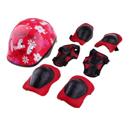 Casque De Protection Pour Enfants, 7 Pièces, Genouillère, Coudière, Protection Pour Le Cyclisme