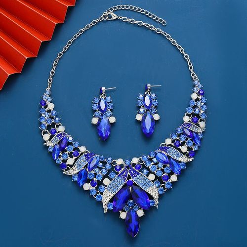 Luxe Cristal Gemme Collier Boucles D'oreilles Ensemble Accessoires Bijoux Accessoires Pour Femmes