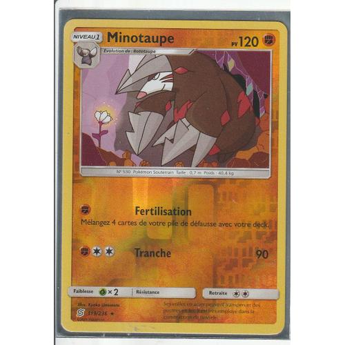 Carte Pokemon - Minotaupe - 119/236 - Holo-Reverse - Soleil Et Lune 11 Harmonie Des Esprits