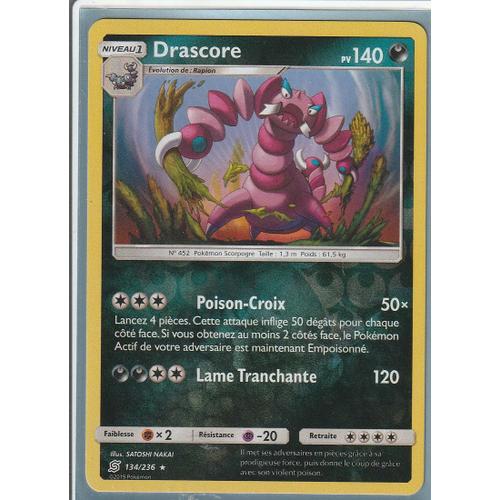 Carte Pokemon - Drascore - 134/236 - Holo-Reverse - Soleil Et Lune 11 Harmonie Des Esprits