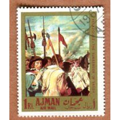 Timbre Oblitéré - " La Reddition De Breda - Velazquez " - Ajman - 1968