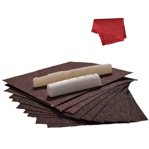Tooyful String Instrument, Accessoires Pour Écrous De Selle Et Chiffon De Nettoyage Avec 9 Pièces De Papier De Sable Pour L'entretien De La Guitare