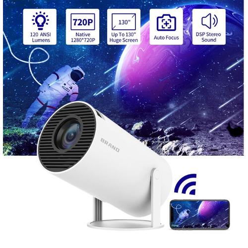 Mini projecteur Portable Auto Keystone, Vidéoprojecteur Intelligent 4K/200 ANSI avec WiFi 6, BT 5.0, 130 Pouces, retournement à 180 degrés, système d'exploitation Android 11.0 intégré