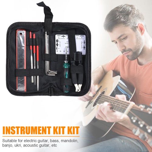 Kit De Nettoyage D'entretien De Guitare, 11 Pièces, Remplacement De Cordes, Outil D'instruments De Musique, Éléments De Musique Portables Légers