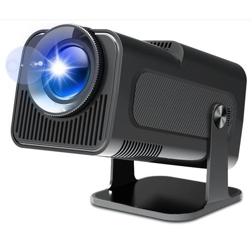 Nouveau HY320 Mini Projecteur Keystone Automatique Portable, 4K FHD 1080P, Prise en Charge de 10 000 lumens avec WiFi 6, BT 5.0, Rotation à 180 degrés, Android 11.0 intégré - Noir