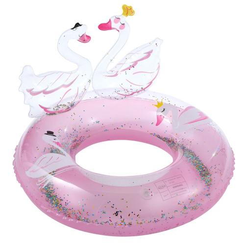 Anneau De Natation Gonflable À Paillettes Pour Filles, Mignon, 3d, Cygne, Dessin Animé Flottant, Cercle De Natation, Jouet De Fête