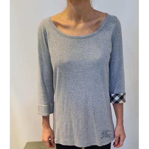 Haut Burberry Gris T.L 100% Coton.