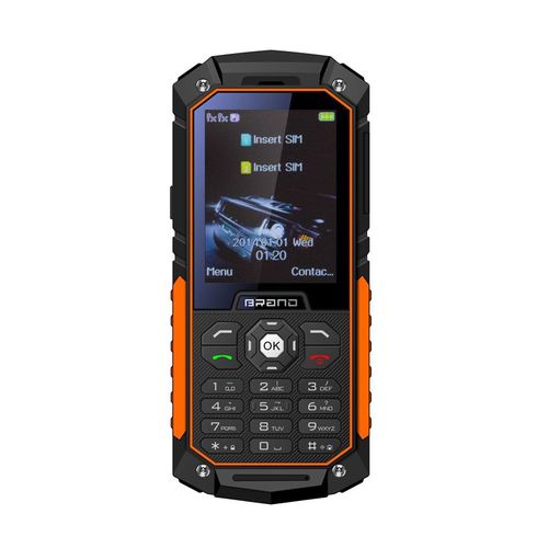 Téléphone Incassable Dual SIM Mobile Antichoc Waterproof IP68 Orange + SD 4Go YONIS