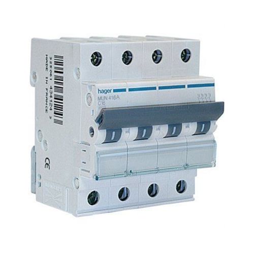 Hager Mun616a | Disjoncteur 3p+N 16a Courbe-C 6ka