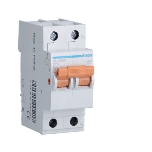 Hager Mn520v | Disjoncteur Mn 1p+N 20a Courbe C