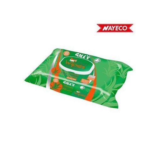 Lingettes Humides Xl Désinfectantes À L'aloès Et À La Chlorhexidine 40 Unités (30x20cm) Gill's
