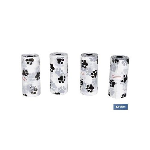 Pack 4 Rouleaux De Sacs Poubelles Pour Déchets D'animaux Modèle Tasmania 15 Unités Chaque Rouleau 35,5 X 23 Cm