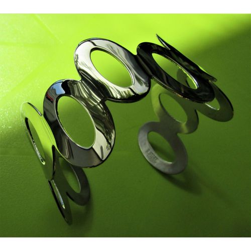 Bracelet Jonc Manchette Acier Ovales Ajustable