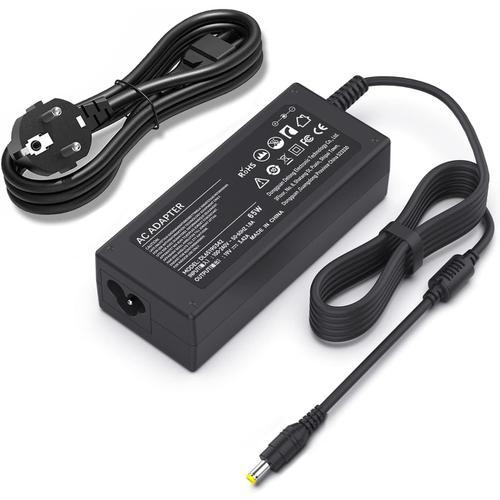 Chargeur pour Acer Aspire 3 5 E3 E5 E15 E17 ES1 V3 V5 S3 R3 5250 5750 5920 5742 5253 5733 5517 5532 Aspire One PC Ordinateur Portable 65W 19V 3.42A Alimentation Adaptateur (5.5 X 1.7mm)