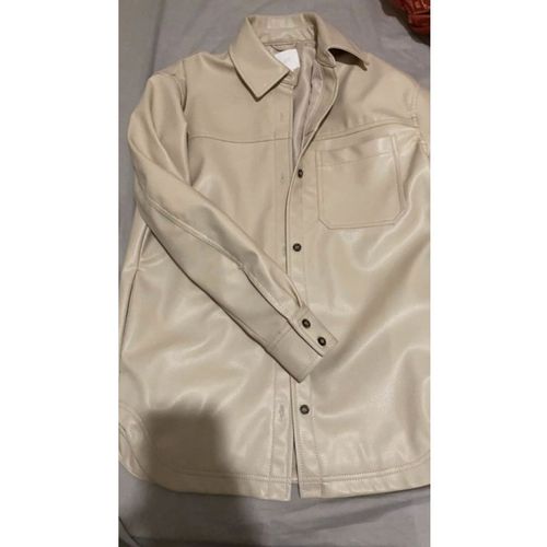 Veste Beige/Crème Faux Cuir