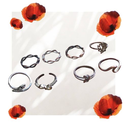 Lot De 8 Bagues Fantaisie