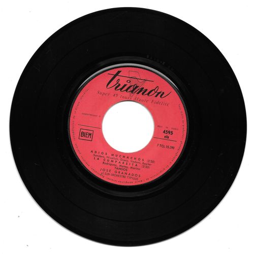 José Granados - "Les Plus Beaux Tango Du Monde" : Adios Muchachos / La Cumparsita / La Violetera /Besame Mucho [Vinyle 45 Tours 7" Ep]