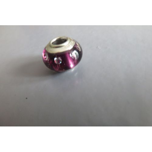 Charm 233 + Perle Violet / Cristaux Blancs Amore & Baci