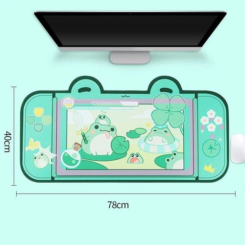 Tapis de souris de jeu extra large Kawaii,rose,violet,Sakura,lapin,média,polymères de bureau,eau verte,ordinateur portable,accessoires de bureau - Type green