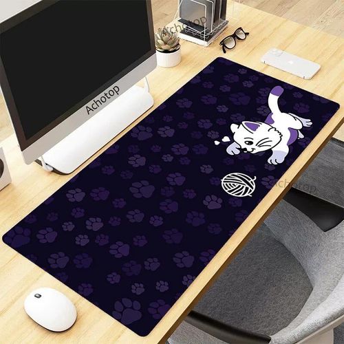Tapis de souris de jeu Pixel Cat pour PC Gamer,grand tapis de bureau en caoutchouc Kawaii,sous-souris média,polymères d'ordinateur,tapis mignon,900x400mm - Type Cat LY808999 (3)-300x600x3mm