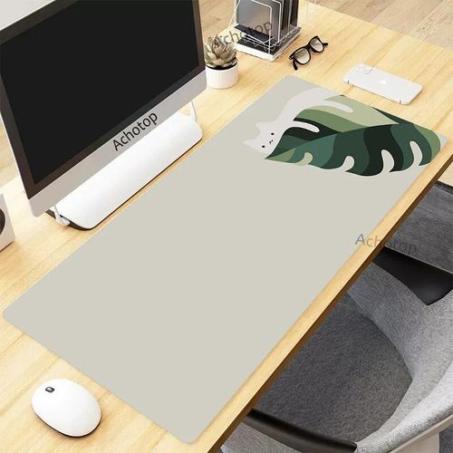 Tapis de souris de jeu Pixel Cat pour PC Gamer,grand tapis de bureau en caoutchouc Kawaii,sous-souris média,polymères d'ordinateur,tapis mignon,900x400mm - Type WA00326 CAT (5)-300x800x2mm