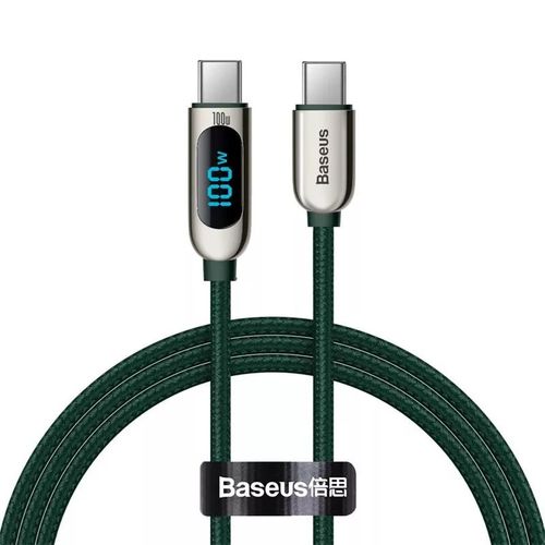 Bas192.- Affichage Led Usb Type C Câble Pour Iphone 15 Xiaomi Samsung 5a Charge Rapide Chargeur Usbc Câble De Données Usb-C Type-C Fil Rette - Type Pd 100w Green-100cm