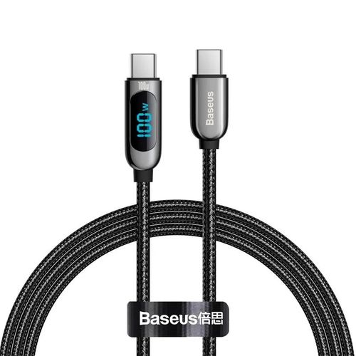 Bas192.- Affichage Led Usb Type C Câble Pour Iphone 15 Xiaomi Samsung 5a Charge Rapide Chargeur Usbc Câble De Données Usb-C Type-C Fil Rette - Type Pd 100w Black-200cm