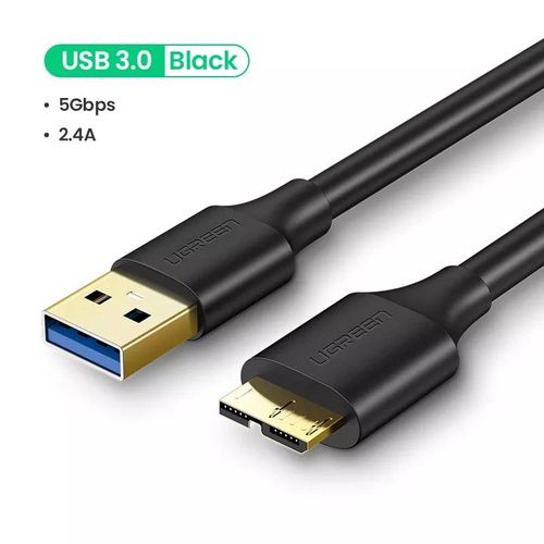 câble Micro USB 3.0 3A à charge rapide,cordon de données pour téléphone portable,pour disque dur Samsung Note 3 S5 Toshiba - Type USB A to micro B-1M