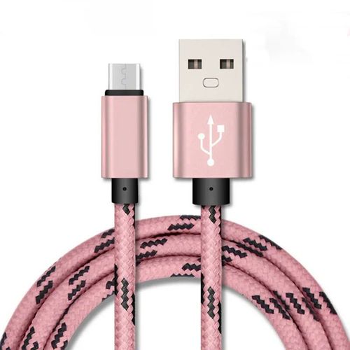 Câble Micro Usb 3a Long Pour Recharge Rapide,Cordon De Chargeur Pour Téléphone Android,Compatible Avec Samsung S7 Xiaomi Redmi Note 5 Pro - Type Rose-3m