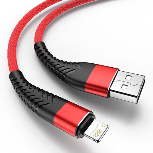 Câble Usb Pour Iphone 14 13 12 11 Pro Max X Xr 5 6 7 8 Plus Se Apple Ipad 3a Cordon De Chargement Rapide Chargeur De Téléphone Portable Fil De Données 3m - Type Rouge-3m