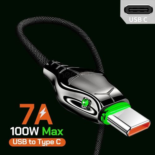 Cordon De Chargeur Usb-C Pour Recharge Rapide,Câble 7a 66w Pour Huawei P40 Pro,100w Pour Honor 50pro,Samsung S22,Xiaomi,Oppo - Type C (7a)-1m