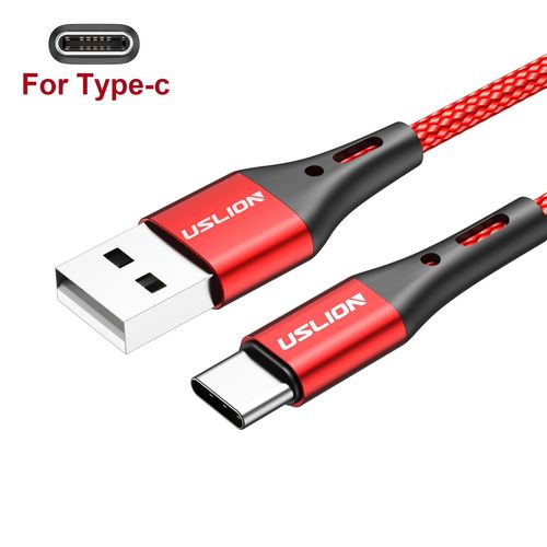 Uslion-Câble Usb De Type C Pour Téléphone Portable,Charge Rapide,Données,Micro,Xiaomi 13 12 Pro Samsung S23 Poco X5 Redmi Oppo,3a - Type Red Type C-0.5m
