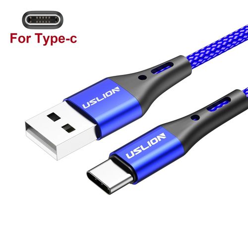 Uslion-Câble Usb De Type C Pour Téléphone Portable,Charge Rapide,Données,Micro,Xiaomi 13 12 Pro Samsung S23 Poco X5 Redmi Oppo,3a - Type Blue Type C-3m