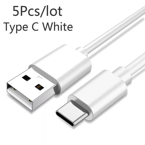 Câble De Téléphone Usb De Type C Pour Samsung Galaxy Tab A7 Lite S7 Fe F22 F32 F12 M42 M32 M12 A22 5g,5 Pièces/Lot,Chargeur Rapide - Type White-1m