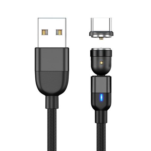 Câble Micro Usb/Type-C Magnétique Pour Recharge De Téléphone,Cordon De Chargeur Pour Samsung,Xiaomi,Résistant À 540 °,1/2/3m - Type Black For Type C-3m