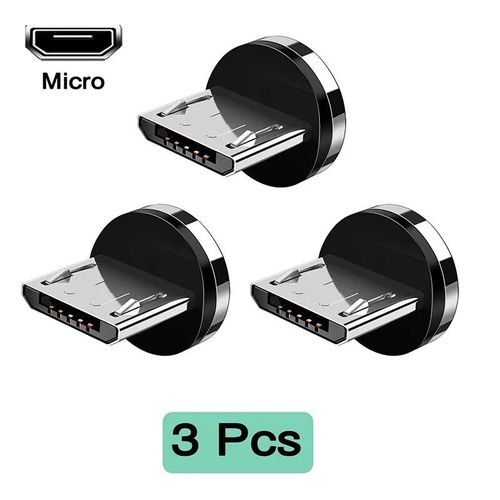 embouts magnétiques universels pour câble magnétique rond Type C Micro USB,pièces de rechange,adaptateur de prise anti-poussière pour téléphone portable - Type 3PCS Micro USB