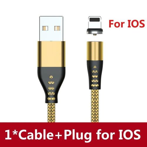 Câble Magnétique Usb Micro Et Type C Pour Recharge Et Recharge,Cordon De Chargeur Pour Téléphone Iphone 12 Pro Max,Huawei,Xiaomi Et Android - Type Gold For Iphone-2m