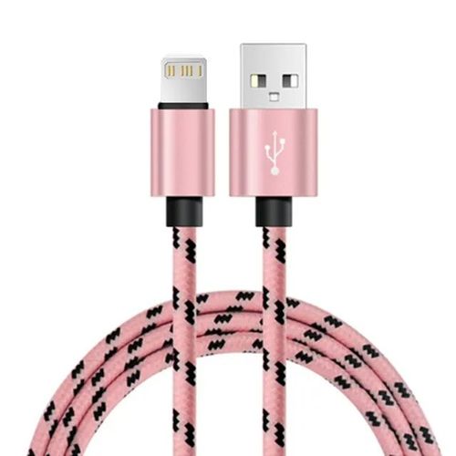 Câble USB Long de 3m pour recharge rapide et transfert de données,cordon de chargeur pour iPhone 11/12/13/14/Pro/Max/X/XR/5/SE/6/7/8/Plus et Apple iPad - Type Rose-1m