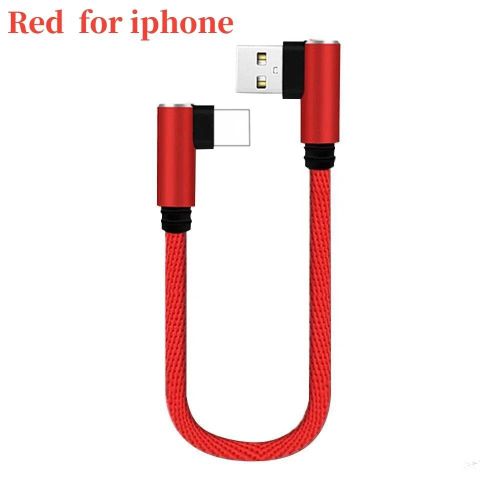Chargeur Rapid Iphone¿Iphone Accessories¿Cable For Iphone¿Câble De Charge Rapide Court À Double Coude,Câble De Données Usb C,Micro Usb,Résistant À 90,Tous Les Matins - Type Red For Iphone-1m