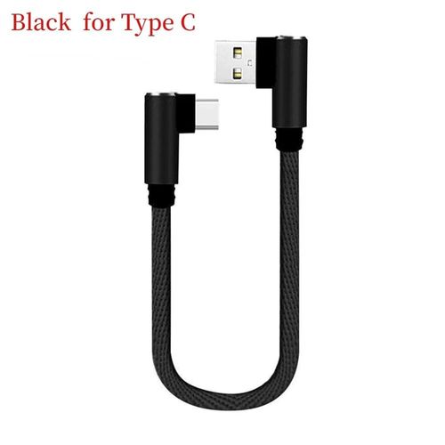 Chargeur Rapid Iphone¿Iphone Accessories¿Cable For Iphone¿Câble De Charge Rapide Court À Double Coude,Câble De Données Usb C,Micro Usb,Résistant À 90,Tous Les Matins - Type Black For Type C-1m
