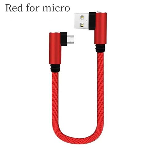 Chargeur Rapid Iphone¿Iphone Accessories¿Cable For Iphone¿Câble De Charge Rapide Court À Double Coude,Câble De Données Usb C,Micro Usb,Résistant À 90,Tous Les Matins - Type Red For Micro-1m