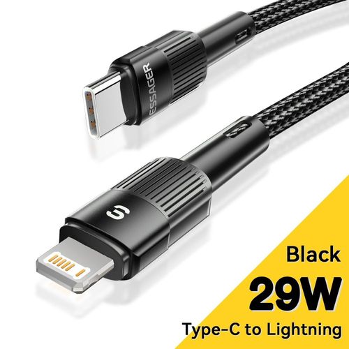 Essager-Câble De Charge Rapide Usb C Pour Iphone,Chargeur De Ligne De Données,Fil De Téléphone Portable Ipad,Iphone 14,13,12,11 Pro Max,Xs,20w - Type Black C-L 29w-2m