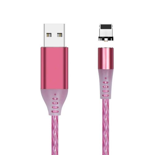 Aufu-Câble Micro Usb/Type-C Magnétique Led Pour Recharge Rapide,Cordon De Chargeur Pour Iphone Samsung Huawei Xiaomi - Type Red For Iphone-2m